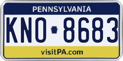 PA license plate KNO8683