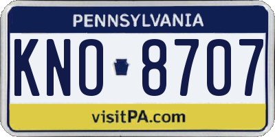 PA license plate KNO8707