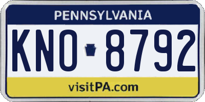 PA license plate KNO8792