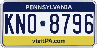 PA license plate KNO8796