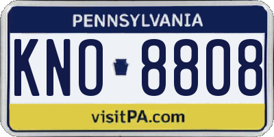 PA license plate KNO8808