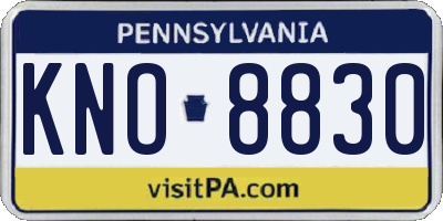 PA license plate KNO8830