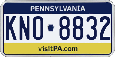 PA license plate KNO8832