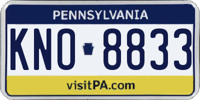 PA license plate KNO8833