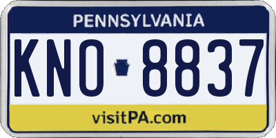 PA license plate KNO8837