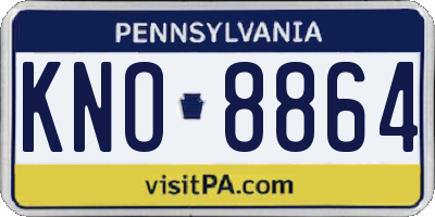 PA license plate KNO8864
