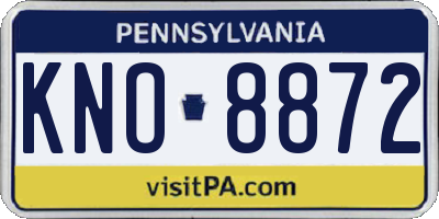 PA license plate KNO8872