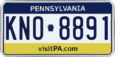 PA license plate KNO8891