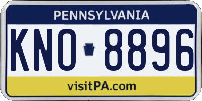 PA license plate KNO8896