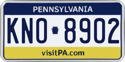 PA license plate KNO8902