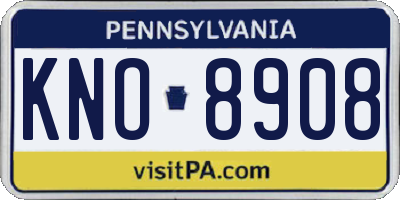 PA license plate KNO8908