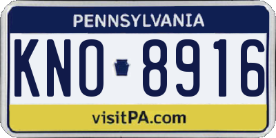 PA license plate KNO8916