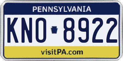 PA license plate KNO8922
