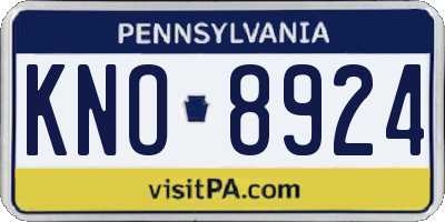 PA license plate KNO8924