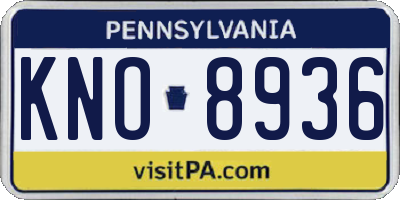 PA license plate KNO8936