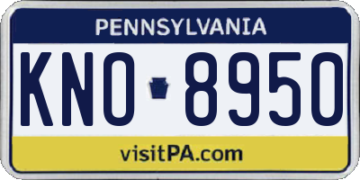 PA license plate KNO8950