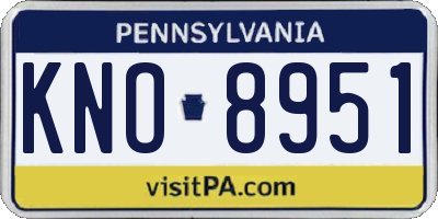 PA license plate KNO8951