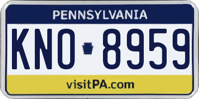 PA license plate KNO8959