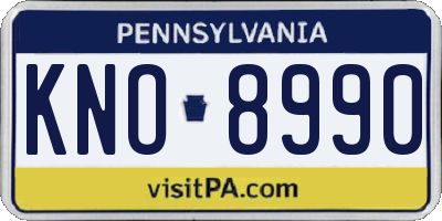 PA license plate KNO8990