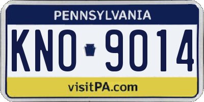 PA license plate KNO9014