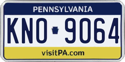 PA license plate KNO9064