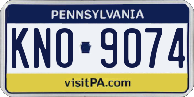 PA license plate KNO9074