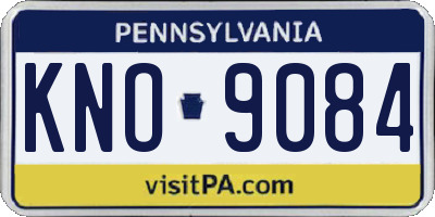 PA license plate KNO9084