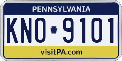 PA license plate KNO9101