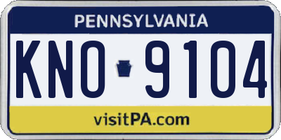 PA license plate KNO9104