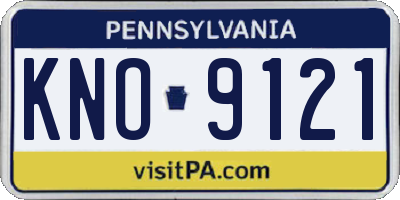 PA license plate KNO9121