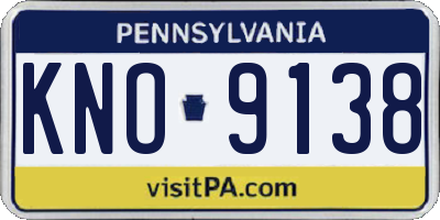 PA license plate KNO9138
