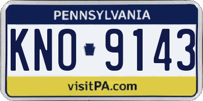 PA license plate KNO9143