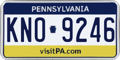 PA license plate KNO9246