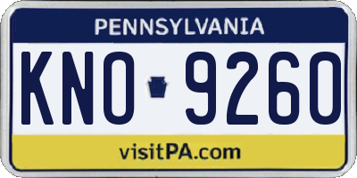 PA license plate KNO9260