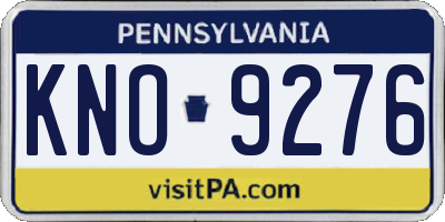 PA license plate KNO9276