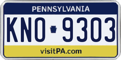 PA license plate KNO9303
