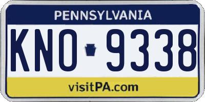 PA license plate KNO9338