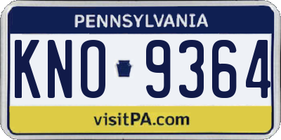 PA license plate KNO9364
