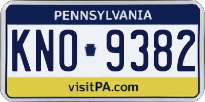 PA license plate KNO9382