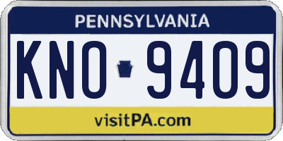 PA license plate KNO9409