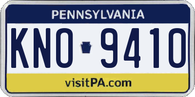 PA license plate KNO9410
