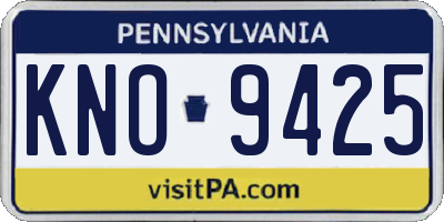 PA license plate KNO9425