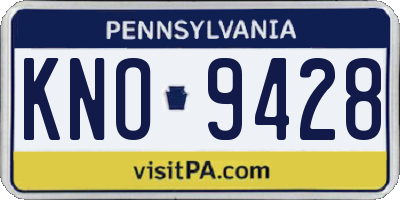 PA license plate KNO9428