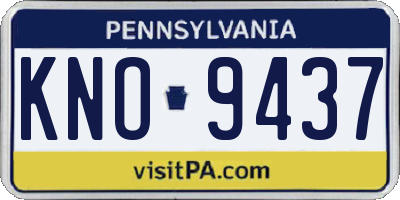 PA license plate KNO9437