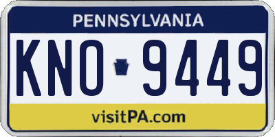 PA license plate KNO9449