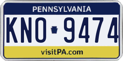 PA license plate KNO9474