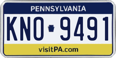 PA license plate KNO9491