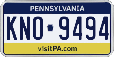 PA license plate KNO9494