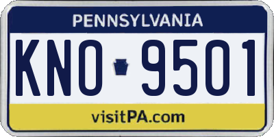 PA license plate KNO9501