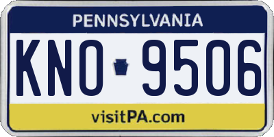 PA license plate KNO9506